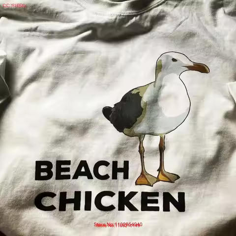 BEACH CHICKEN TSHIRT FUNNY SEAGULL SHIRT SLANG SEA GULL HUMOR GAG GIFT NJ vintage Washed Versatile S