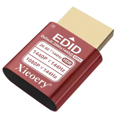 2K Headless HDMI Dummy Plug with HDR, 2560×1440 EDID Emulator,60–144Hz Virtual Display Adapter for H
