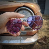 แว่นกันแดด กรอบแว่นตา แว่นตาวินเทจ ชินตา แว่นเก่าเก็บยุค 90s รุ่น Purple 90 ทรงตี๋ใหญ่ กรอบสีเงิน เล