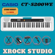 Casio CTS200 61-Keys Casiotone Keyboard with Keyboard Stand, Damper pedal, Headphone And Bag - White