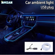 USB port for car ambient light Lampu Led Dashboard Kereta EL Wire Car Interior Led Light Strip USB C
