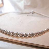 天然日本珍珠Akoya 雙色漸變項鍊18k 金