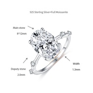 Apaison Women 4.5 ct Moissnaite High Quality Ring 925 Sterling Silver Princess Fine Jewelry