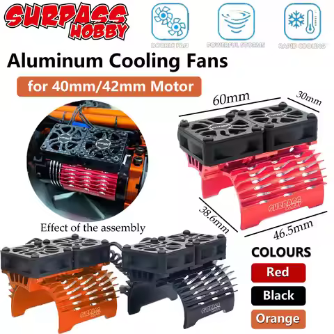 Surpass Hobby Double Cooling Metal Fans Heatsink for RC Car 4068 4076 4082 4092 4268 4274 4282 4292 
