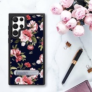 Samsung Galaxy S22全系列 專利軍規防摔立架手機殼-花語-粉玫瑰
