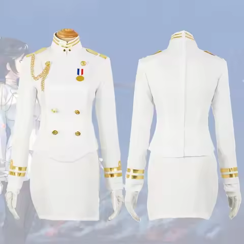 Game Azur Lane Atago Takao Cosplay White Ship Uniform Set Coat Skirt Socks Headwear Gloves Girls Com