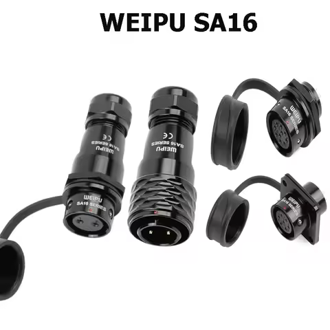 WEIPU SA16 SA1610/P SA1611/S SA1612/S SA1613/S M16 Waterproof Power Aviation Connector 2 3 4 5 7 9 1