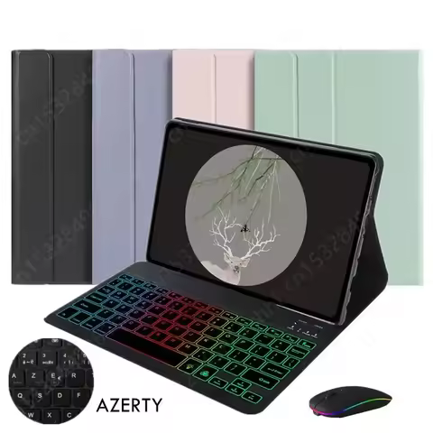 Rainbow Keyboard for Xiaomi Pad 6 Pro Clavier Bluetooth-compatible AZERTY Français for Xiaomi Mi Pad