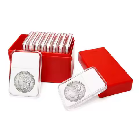 NEW High Quality Square Plastic 10 Coin Capacity Holder Slab Storage Box Case Fit For PCCB PCGS NGC 