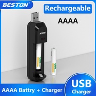 Beston 2 Pcs 400mAh 1.2V AAAA Rechargeable Battery With USB Charger Combo