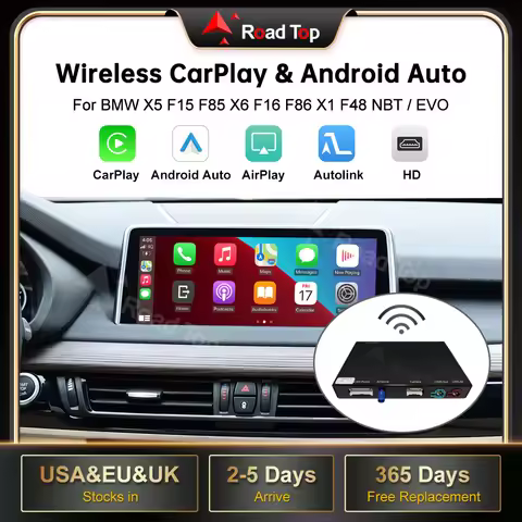 Wireless CarPlay for BMW NBT EVO X5 F15 F85 X6 F16 F86 2014-2020 X1 F48 2016-2020, with Android Auto