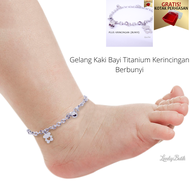 Lovelybutik - Gelang Kaki Bayi Perempuan Laki Laki Titanium Krincing Gelang Kerincing Berbunyi Baby 