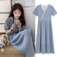 พร้อมส่ง🫐Tulip Blue Dress เดรสทิวลิป เดรสสายเดี่ยว เดรสยาว ชุดกระโปรง เสื้อผ้าสไตล์เกาหลี เดรสลายดอก เดรสสีฟ้า