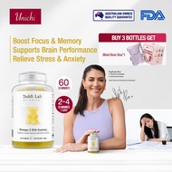 【Official】Unichi Omega-3 DHA Gummy, Improve Focus & Memory Retention, Supports Brain Performance, Re