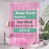 AmazerBath Extra Long Shower Curtain Liner, Clear Pink Shower Curtain Liner 84 Inches Long, 72x84 Pl