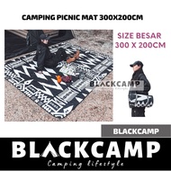 SZXL Camping Black Picnic Mat Large 3x2m Washable Camping Waterproof Ground Sheet 300x200cm Modern