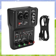 Q-12 Sound Card Audio Mixer Sound Board Console Desk System Interface 4 Channel 48V Power Stereo Com