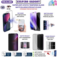 Anti Static Tempered Glass Realme 15T,15,14T,14,14X,13,12X,Note 70,60,C85,C75,C67,C55 28 PRIVACY CLE