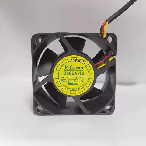 New original 6025 12V 0.5A 3-wire chassis fan controller power supply cooling fan D60BV-12