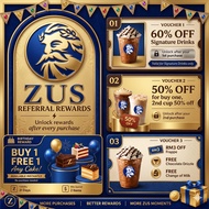 [24/7 autoshop] ZUS BUY 1 FREE 1 CAKE + 60% Off Top Picks + Voucher Packs