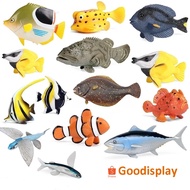 Various animal display toys, miniature sea fish, sea animal figures, saltwater