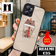 REALME C35 Case - REALME C35 Fashion Case Latest 2022 MI.CASE [ BOBA ] Soft Case Glass REALME C35 - 