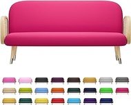 MoNiBloom Queen Size Futon Cover, Armless Stretch Futon Slipcover Armless Sofa Cover Furniture Protector, Durable &amp; Washable Zippered Futon Couch Cover for Adults Kids and Pets, Hot Pink
