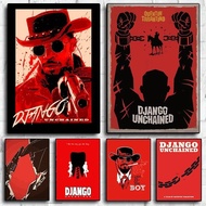 Django Unchained Vintage Poster  Quentin Tarantino Movie Canvas Art  Western Adventure Series  Cinem
