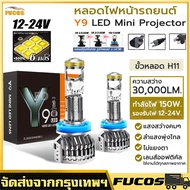 ของแท้ Y8 รุ่นใหม่20231คู่ หลอดไฟหน้าLedมินิโปรเจคเตอร์ รุ่นY8 Y9 Y6 ขั้ว H4 RHD ไฟหน้าLED Mini Proj