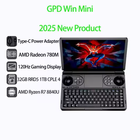 New 2025 Versio GPD WIN Mini AI 9 HX 370 7 Inch Handheld GamePad Tablet 64GB RAM 2TB SSD Pocket Mini
