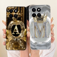 Honor X7C 4G Case Cover Aesthetic Luxury A-Z Letters Fashion Crown 2D Painted Casing Honor ALT-LX2