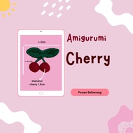 GANTUNGAN Amigurumi Cherry/ Cherry Crochet Cherry/ Crochet Cherry Brooch Cherry Keychain Cherry Keyc