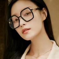 Gucci 倪妮廣告主打款 黑金竹節logo 大方框「抗藍光」平光眼鏡 可配度數 專櫃16800