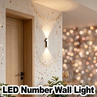 7W LED Wall Lamp Outdoor Wall Lights Sconce Lighting Lighted House Numbers Address Signs Waterproof 