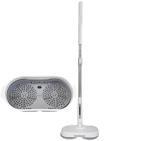 Double Cleaning Mops with Self Cleaning Drying Spin Bucket Mop Set Scrubber Electric Floor Clean Dua