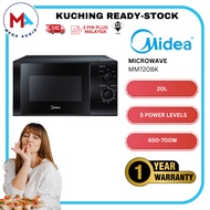 MIDEA 20L Microwave MM720CBK - 700W 5 Power Levels Easy-clean cavity Removable glass tray
