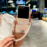Flip7 Samsung Galaxy Z Flip7 fashion weave with chain case Samsung Z Flip 6 Flip 5 flip4 Flip7FE Sho