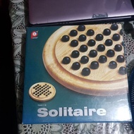 Wooden Wood Solitaire Board Game 33pcs Sealed