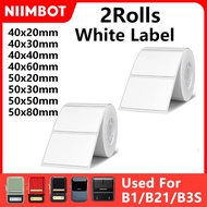 2 Rolls Niimbot B21 B1 B3S 50x30 Mm. 40x30 50x50 50x80 White Waterproof Sticker Barcode Label Printi