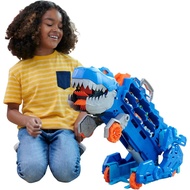 Hot Wheels City Toy Car Track Set, Ultimate T-Rex Transporter, Hauler Transforms into Stomping Dino 