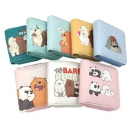 HOT We Bare Bears Cartoon Short Mini Motif Wallet Card package Change popular