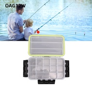 OAG12W Lure Storage Box, Large Capacity 27*17*5.3cm Fishing Tackle Box, Portable Transparent PP with