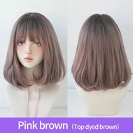 Short Dyed Hair Wig Premium Korean Style Short Hair - Pink