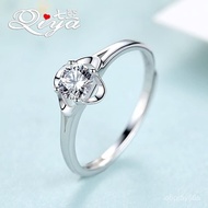 现货简约四叶草s999纯银戒指女个性日韩版学生潮人足银食指环开口网红质量求生存 O4WH