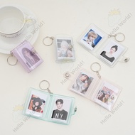 Mini Album Keychain 2 Inch ID Photo Album Keychain Kpop Bag Deco Photocard Keychain Album Keyring