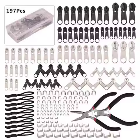 Zipper Puller Set Diy Zipper Repair Kit Damaged Tool Travel Bag Handbag Clothing Zipper Head Repair