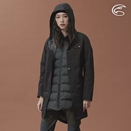 ADISI 女二件式長版防水透氣保暖外套(內件羽絨) AJ2021017 (S-2XL) (長外套 超撥水 防風 鴨絨 FP600 戶外機能)S青丹黑/黑