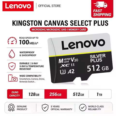 Lenovo 128GB Flash SD Memory Card 256GB 512GB High Speed Micro TF SD Card Memoria SD Micro Card For 