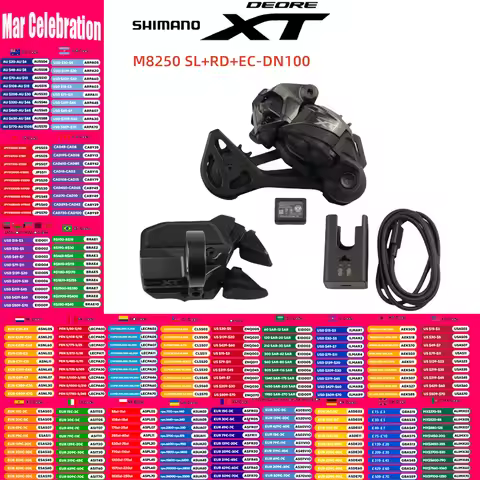 Shimano Deore XT Di2 M8250 SL+RD+EC-DN100 Shifter Lever Rear Deraileur Charger 1×12S For MTB Mountai