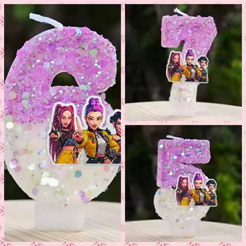 Hot Cute Witch Group Hunter's Digital Candle Numbers 0-9 Kids Birthday Cake Decoration Cartoon Party